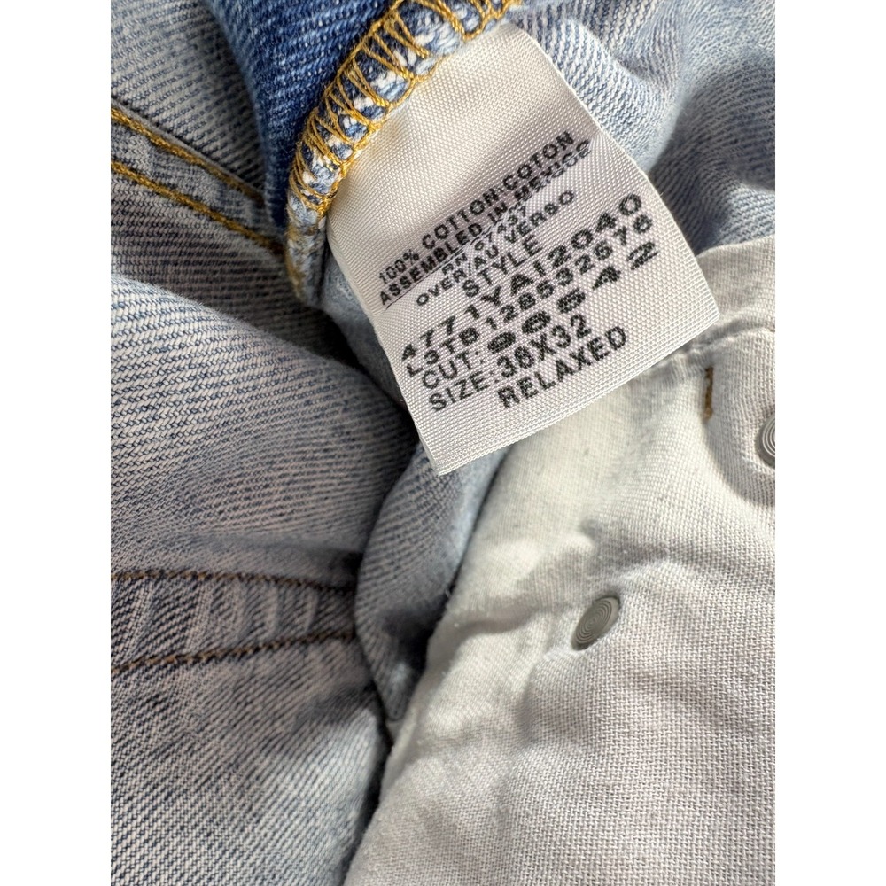 Ralph‎ Lauren Relaxed Straight Jeans Mens 38x32 (37x27.5) Blue Denim Distressed - Picture 5 of 8